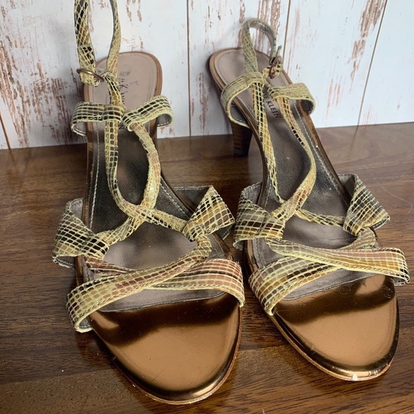 Anne Klein Leather Strappy Heels Snake Print Sz8.5 - Picture 2 of 4